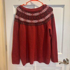 Women’s Red Croft & Barrow Sweater Size L Dark Academia Preppy Old Money